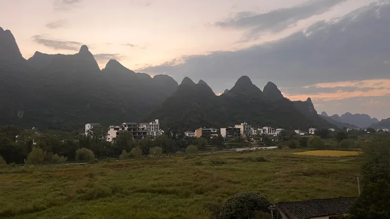 Coucher de soleil depuis le balcon de la villa
