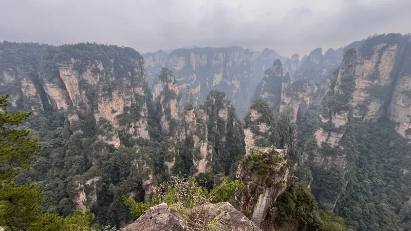 Des centaines de pitons de grès