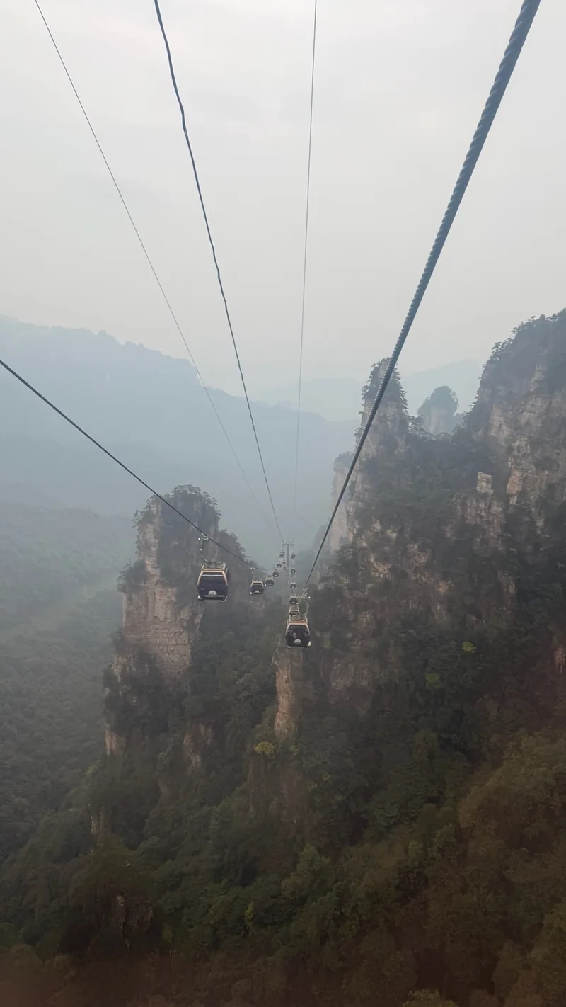 Descente en téléphérique de Tianzi