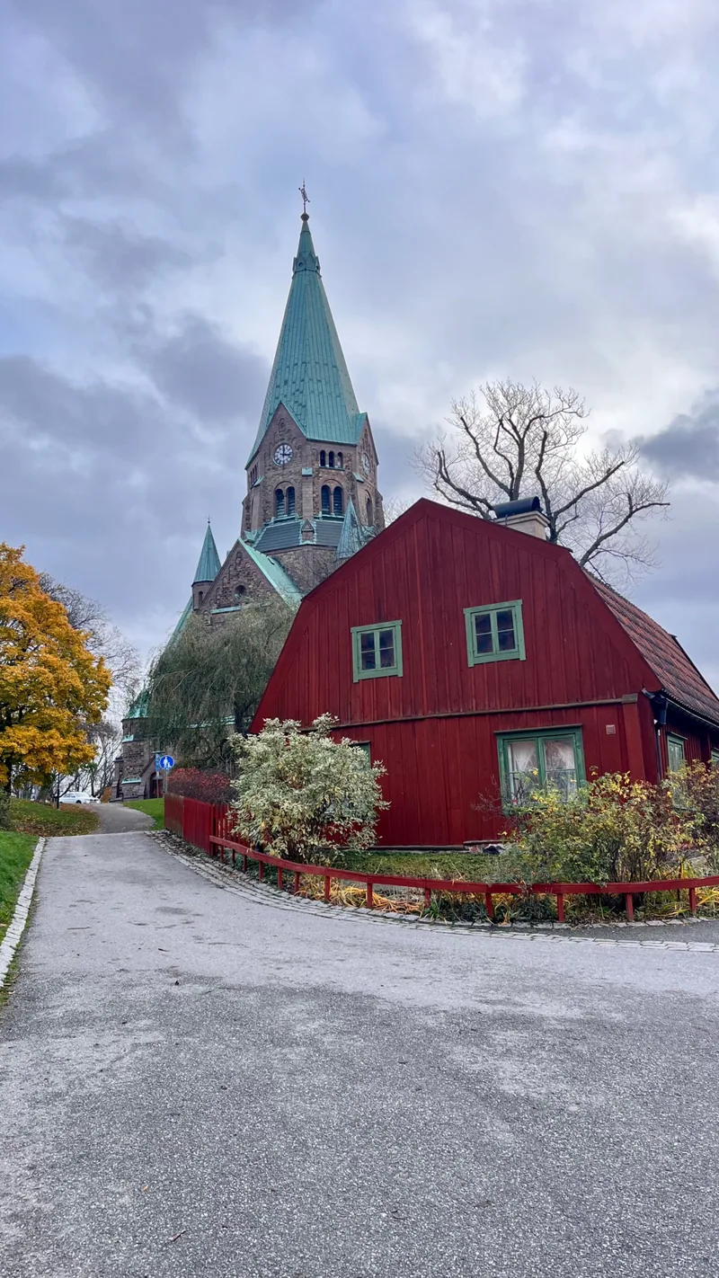 Maisons de bois rouge sur Vita Bergen